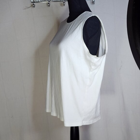2pk CJ Banks White Cotton Satin Trim Sleeveless Camisole Tank Layering Top Sz 1X - Picture 8 of 16
